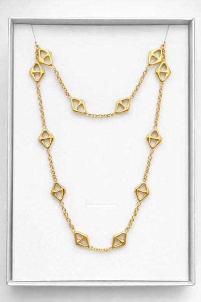 Diamond Crystal Jewelry Set Necklace Bracelet Sparkle 3D Geometric